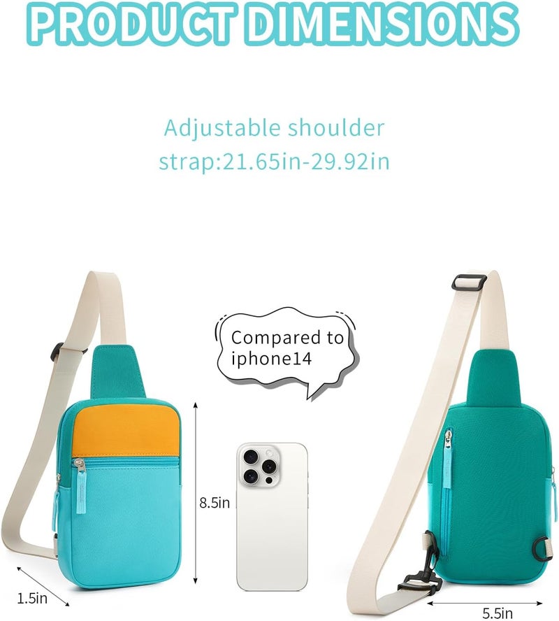 cotmcor Store Valentines Day Gifts for Kids: Fanny Pack Birthday Gift for 8 9 10 11 12 Year Old Teen Girls Trendy Stuff, Preppy Colorblock Crossbody Bag Adjustable Sling Belt Bags Purse for Travel Outdoor - Image 5